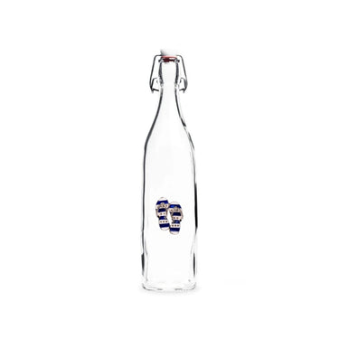 Coastal Jeweled Blue and White Flip Flop Swing Top Bottle